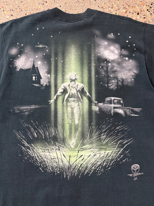 Vintage 1997 Liquid Blue Alien UFO Tee Black | Vitnage Clothing Store Canada