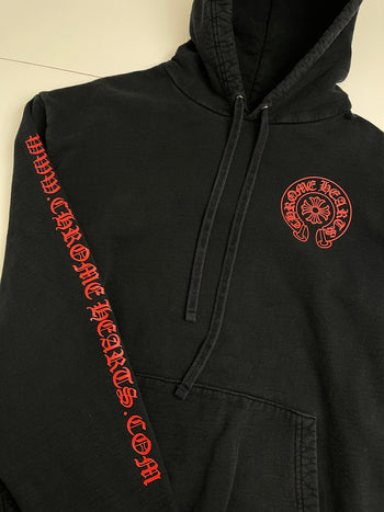 Chrome Hearts Website Exclusive Horse Shoe Hoodie Black/Red (USED)