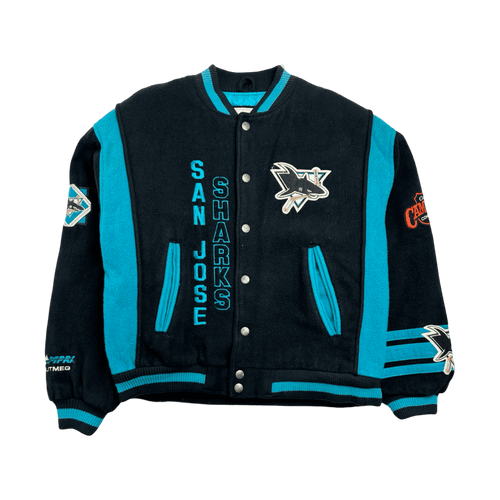 (XL) Vintage NHL San Jose Sharks Jacket Black | Vintage Clothing Store Canada