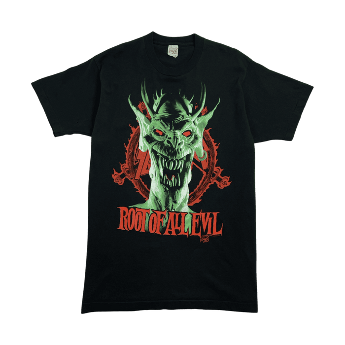 (XL) Vintage '88 Slayer Root of All Evil World Tour Tee Black | Vitnage Clothing Store Canada