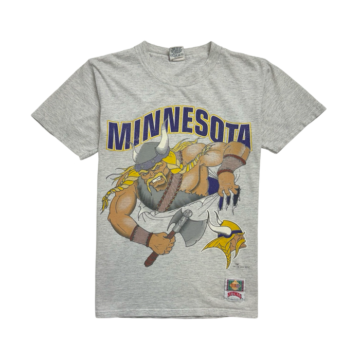 (S) Vintage Minnesota Vikings Tee Light Grey | Vitnage Clothing Store Canada