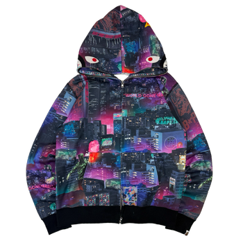 BAPE Neon Tokyo Full Zip Hoodie (USED)