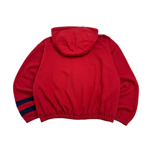 Vintage Polo Ralph Lauren Button Zip-up Hoodie Red | Vintage Clothing Store Canada
