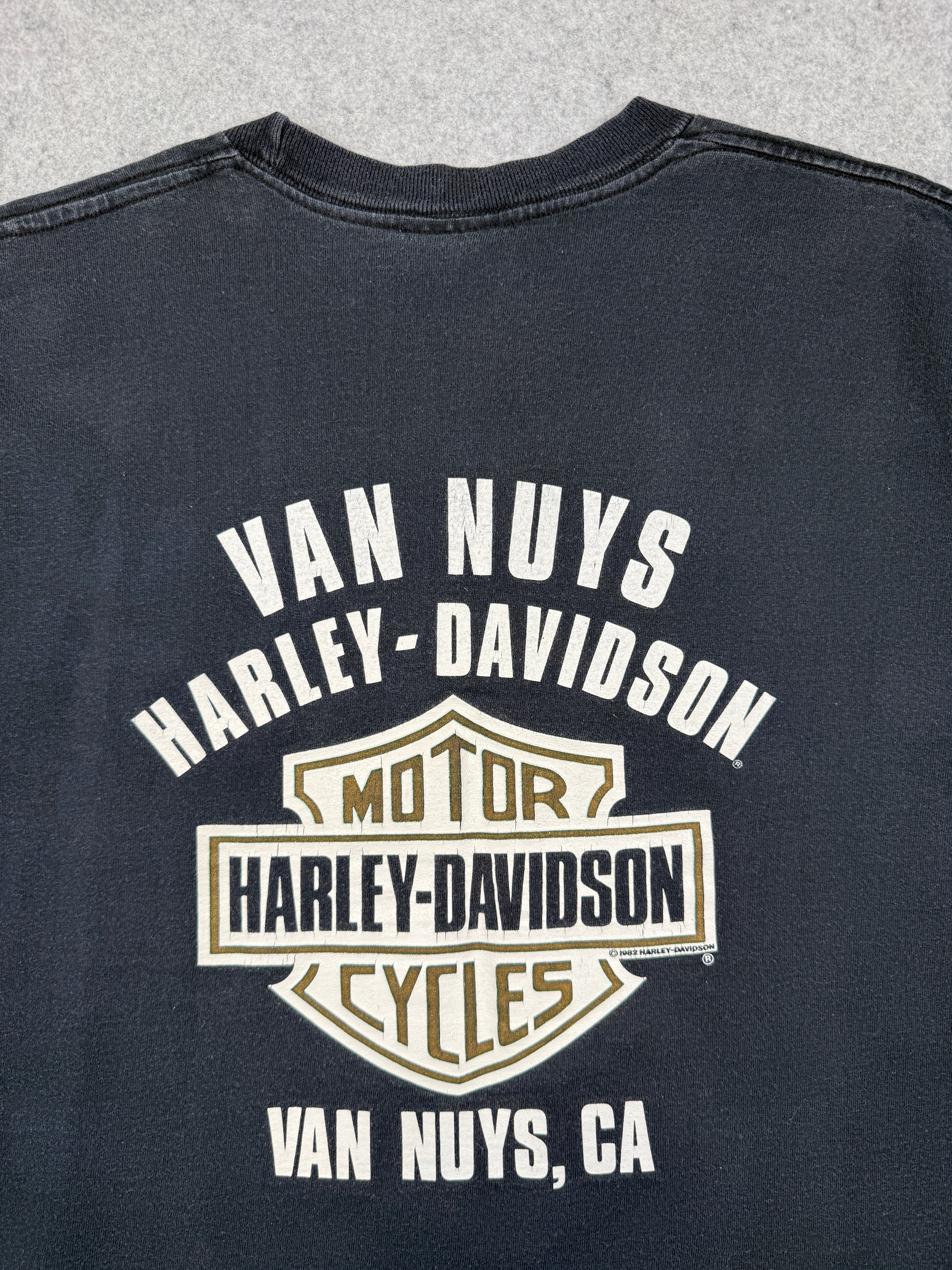 Vintage Harley Davidson Stained Glass Tee Black