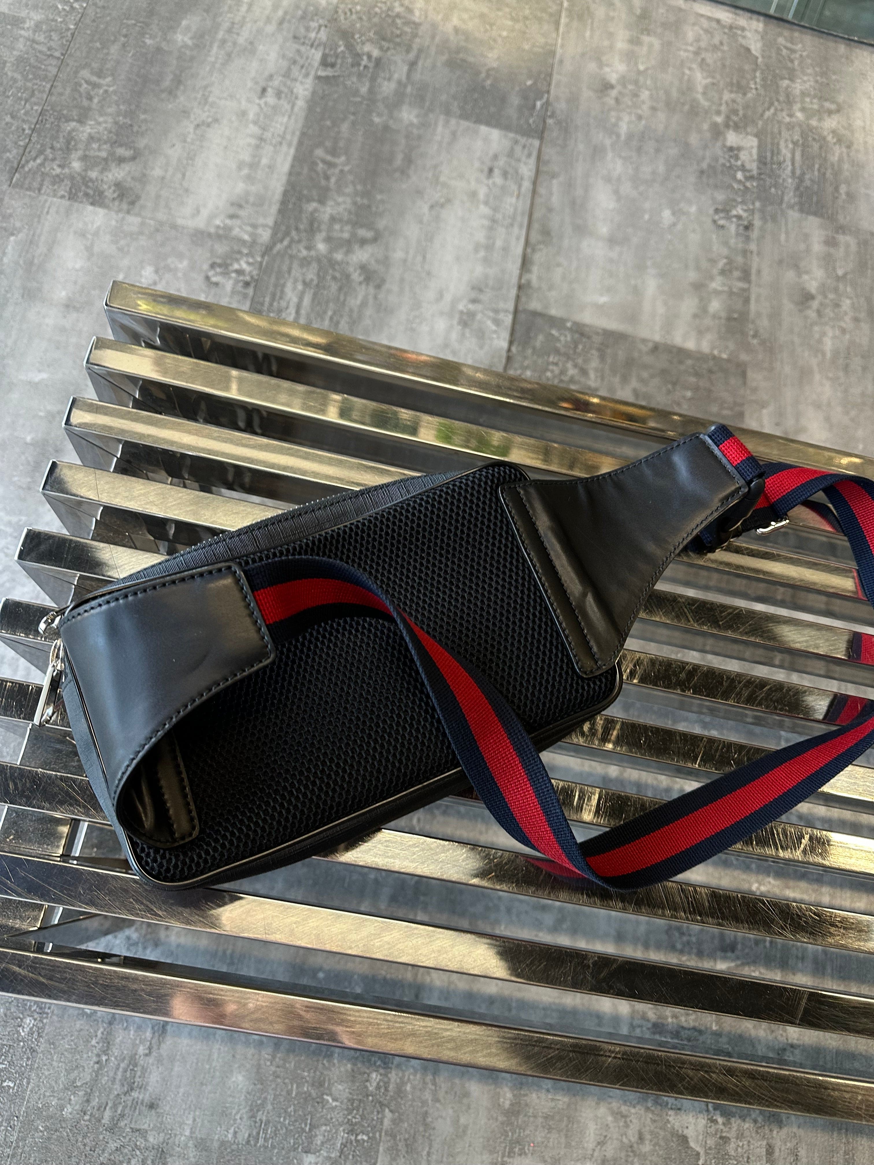 Gucci Tiger Bum Bag Black Canvas