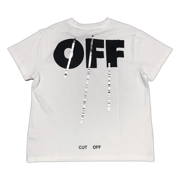 Off-White Cut Off Silver Tee White