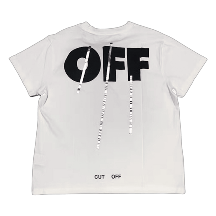 Off-White Cut Off Silver Tee White | Vitnage Clothing Store Canada