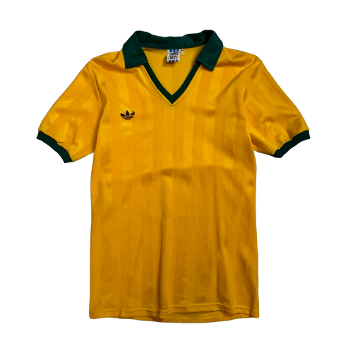 Vintage 90s Adidas Soccer Jersey Gold Yellow | Vintage Clothing Store Canada