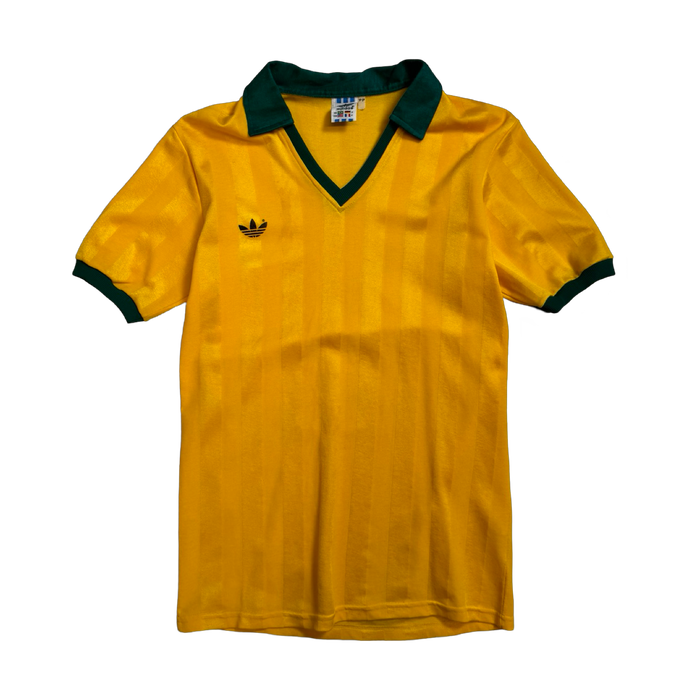 Vintage 90s Adidas Soccer Jersey Gold Yellow | Vitnage Clothing Store Canada