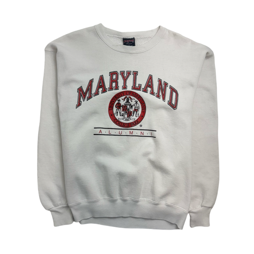 Vintage 90s University Of Maryland Sweatshirt White | Vintage Clothing Store Canada