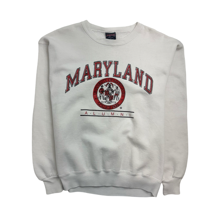 Vintage 90s University Of Maryland Sweatshirt White | Vitnage Clothing Store Canada