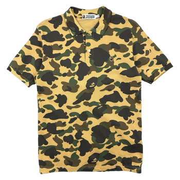 BAPE Camo Color Ape Head Tee Green/Yellow (USED)