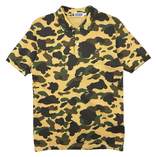 BAPE Camo Color Ape Head Tee Green/Yellow (USED) | Vintage Clothing Store Canada