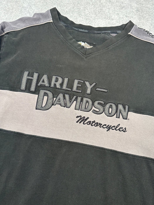 Vintage Harley Davidson Embroidered Spell Out Crewneck Black | Vitnage Clothing Store Canada