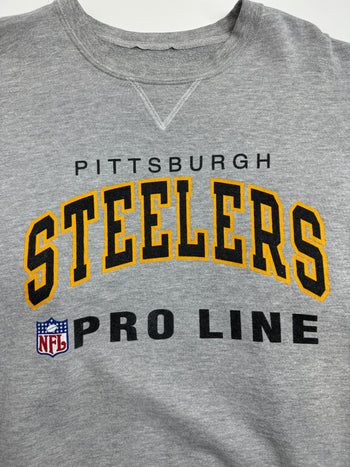 (XL) Vintage 90s Pittsburgh Steelers Sweatshirt Grey