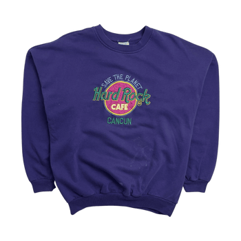 (M) Vintage Y2K Hard Rock Cafe Cancun Sweatshirt Purple