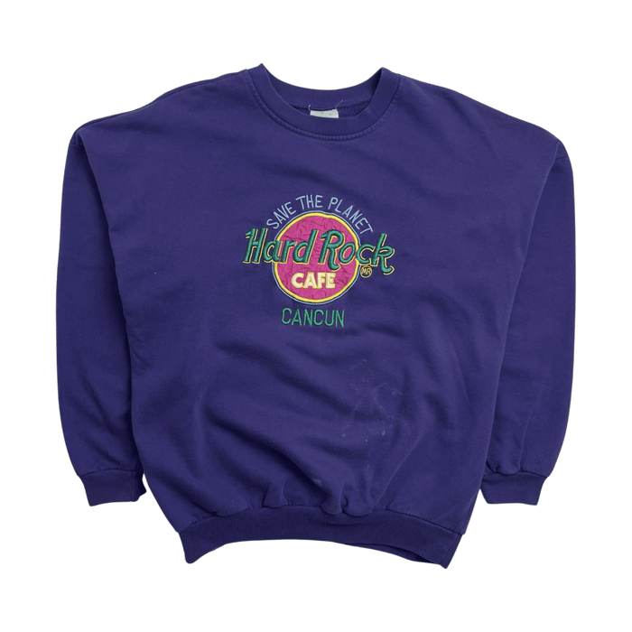 (M) Vintage Y2K Hard Rock Cafe Cancun Sweatshirt Purple | Vitnage Clothing Store Canada