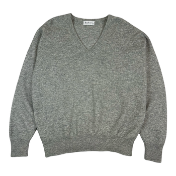 Women's Burberry Wool V Neck Knit Grey