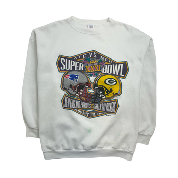 (XL) Vintage '96 Super Bowl XXXI Sweatshirt White