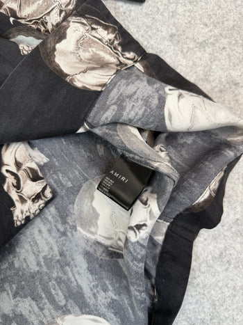 Amiri Skull-print Silk Button-up Shirt Black (USED)