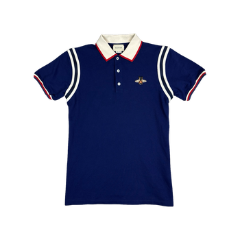 Women's Gucci Bee Polo Tee Navy