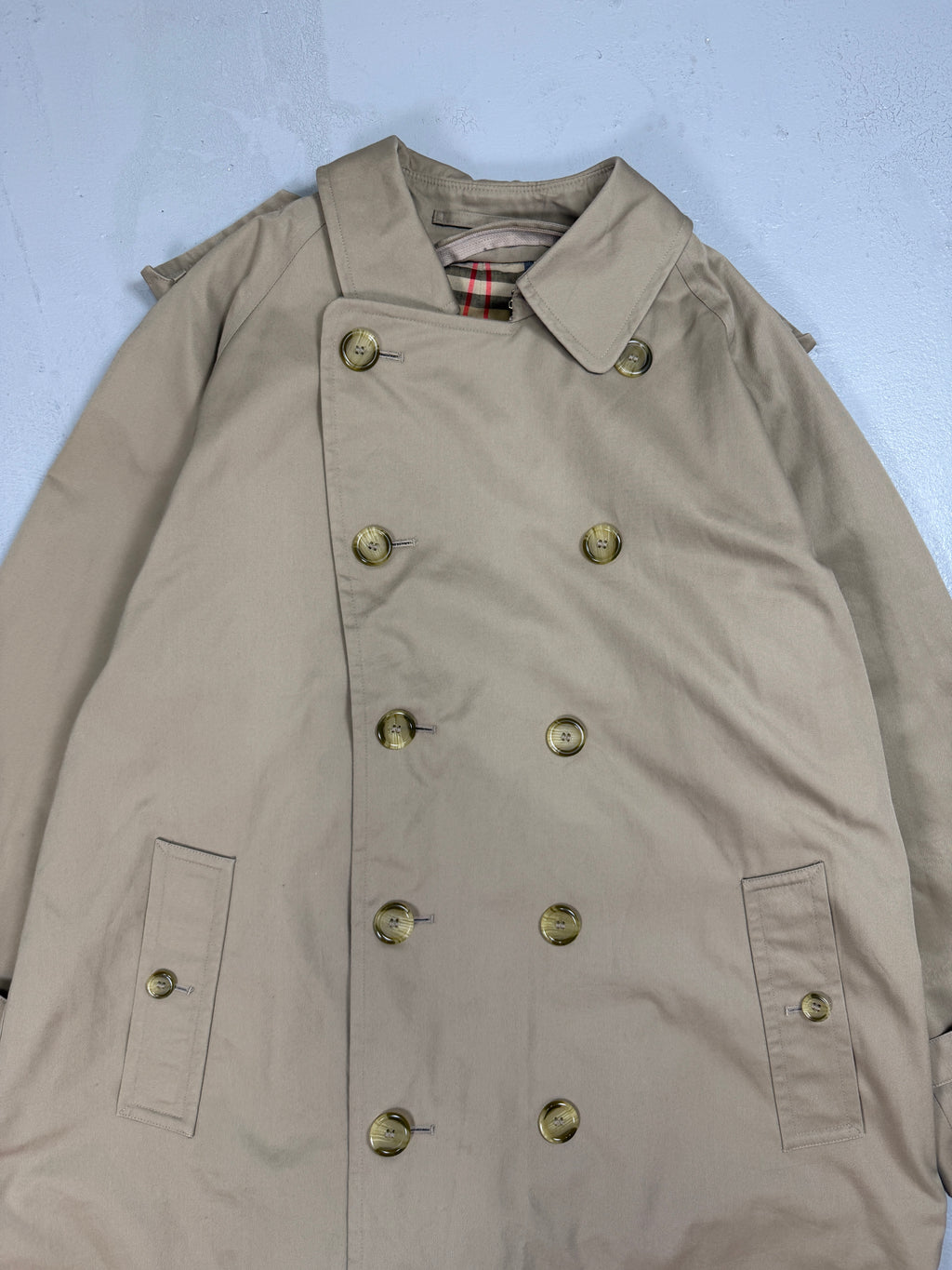 Vintage Men's Burberry Trench Coat Beige