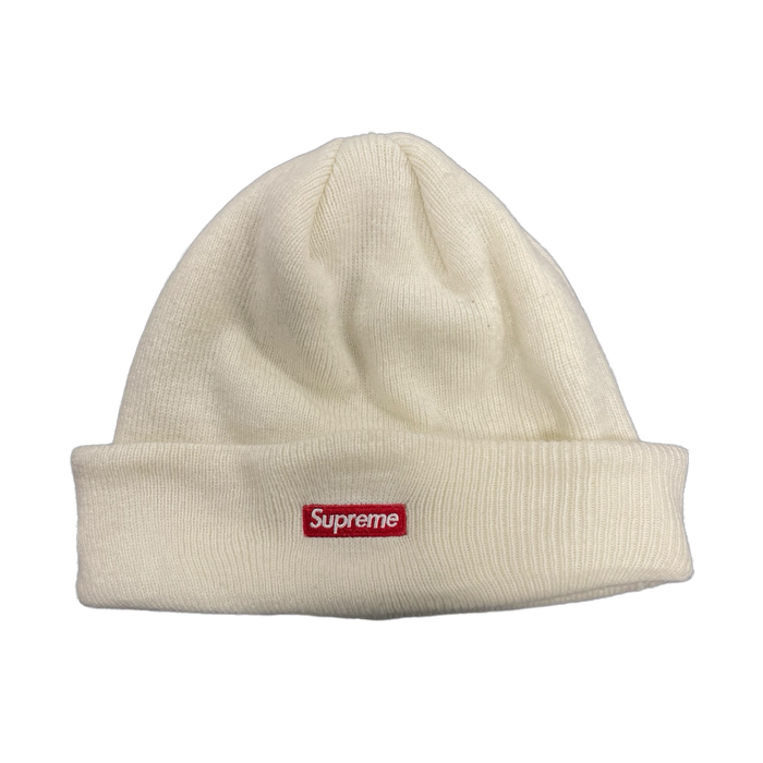 Supreme New Era S Logo Beanie FW22 Natural (USED) | Vitnage Clothing Store Canada