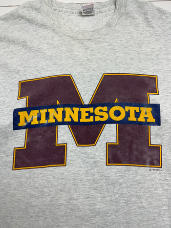 (L) Vintage 90s University Of Minnesota Tee Grey