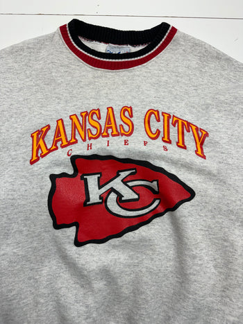 (L) Vintage Kansas City Chiefs Sweatshirt Light Grey