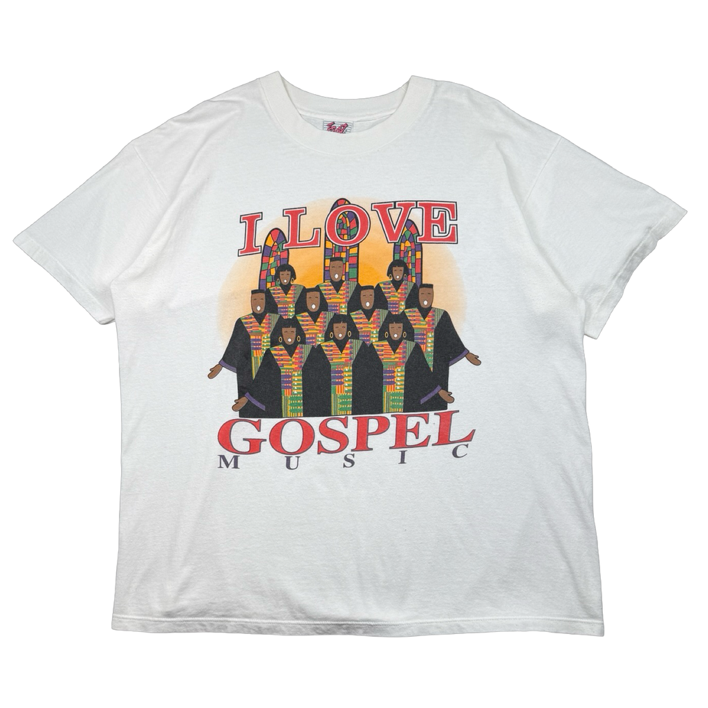 Vintage I Love Gospel Music Tee White