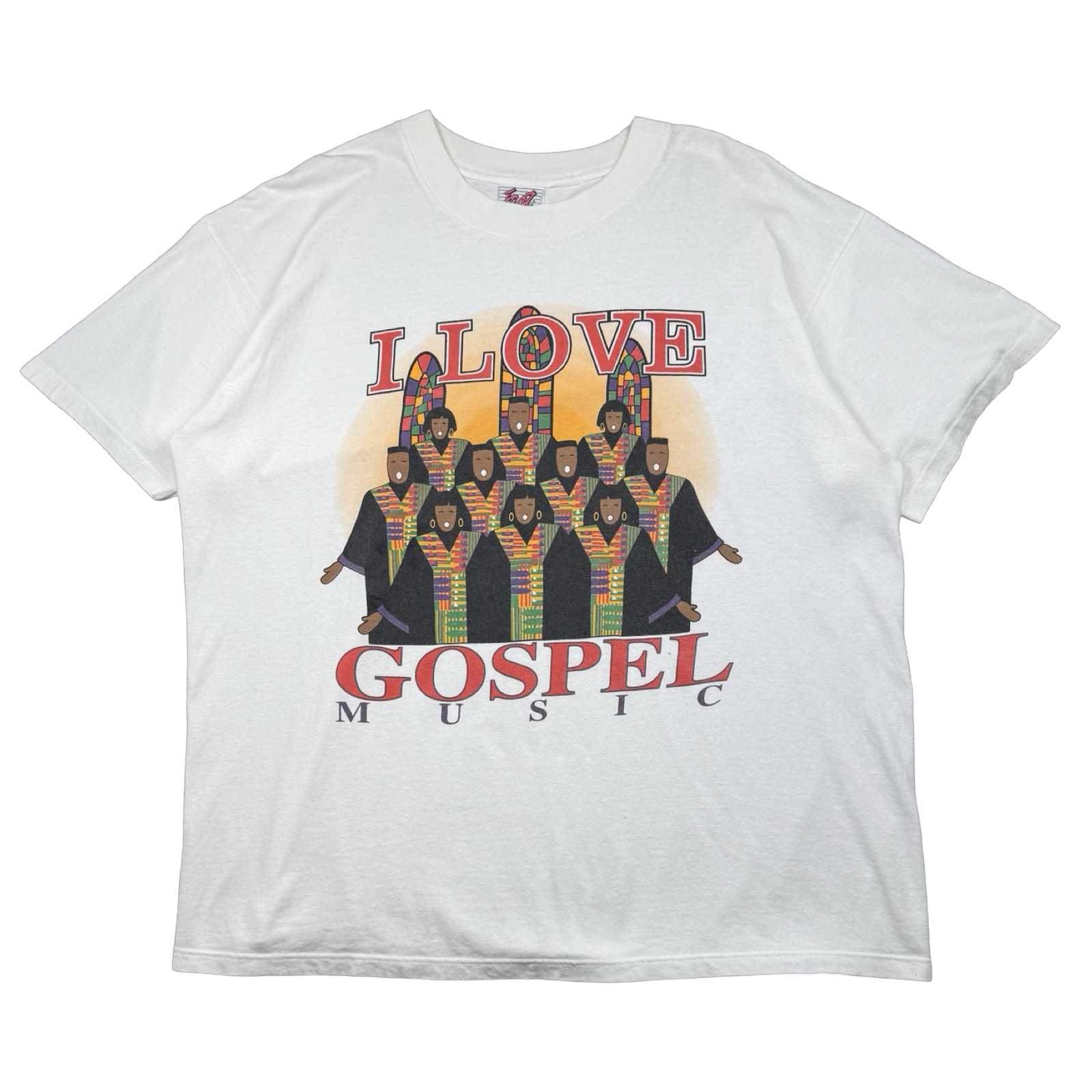 Vintage I Love Gospel Music Tee White