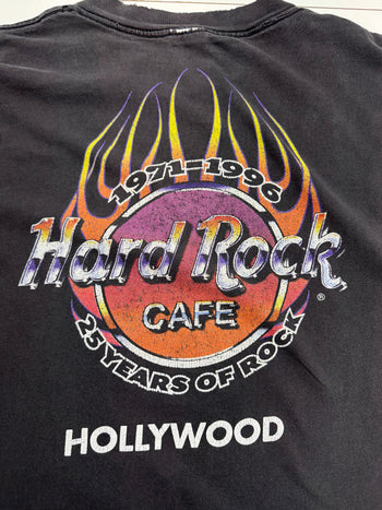 (L) Vintage Hard Rock Cafe Hollywood Tee Faded Black