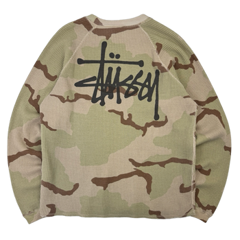 Stussy Raglan Thermal L/S Tee Sand Camo (USED)
