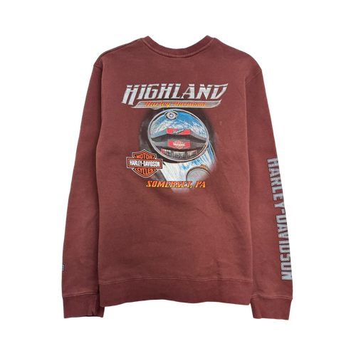 Vintage High Land Harley Davidson Sweatshirt Burgundy | Vintage Clothing Store Canada