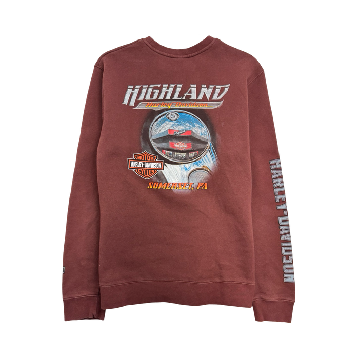 Vintage High Land Harley Davidson Sweatshirt Burgundy | Vitnage Clothing Store Canada