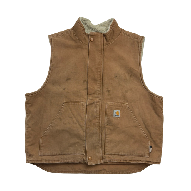 Vintage Carhartt Sherpa lined FR Vest Beige