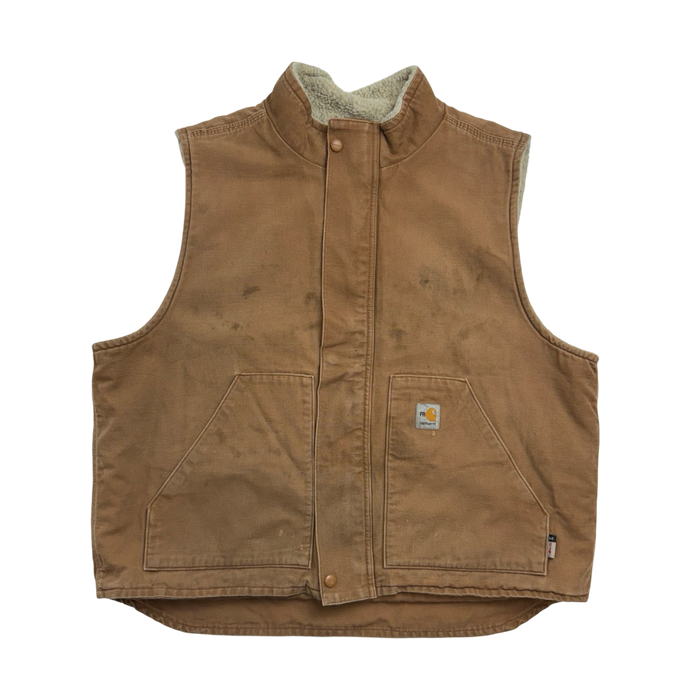 Vintage Carhartt Sherpa lined FR Vest Beige | Vitnage Clothing Store Canada