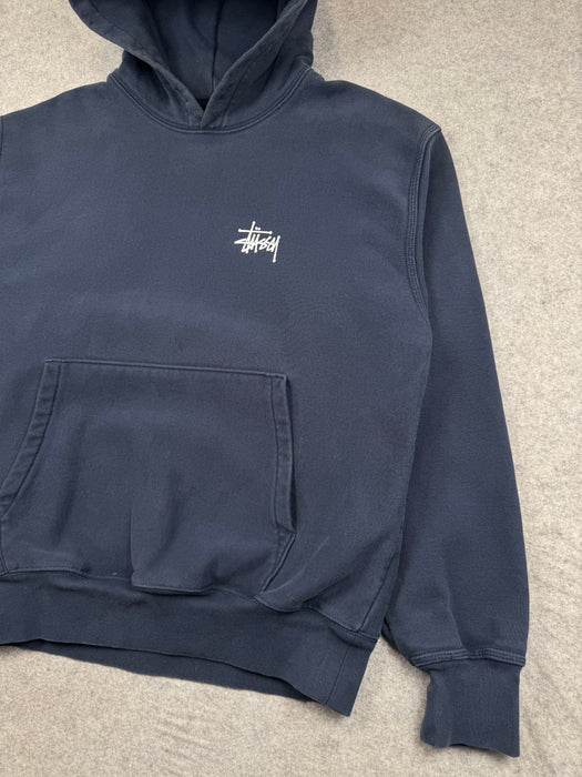 Stussy Basic Logo Hoodie Navy (USED) | Vitnage Clothing Store Canada