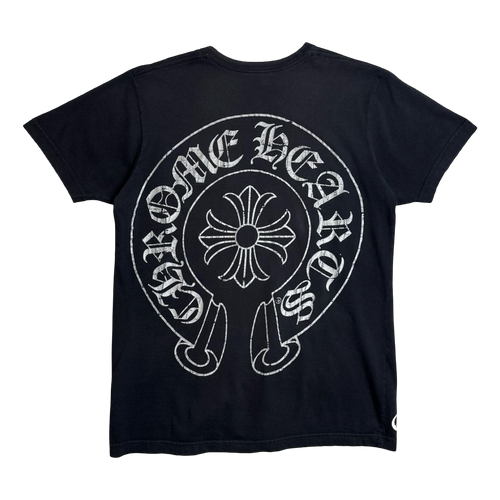 Chrome Hearts Cracked Horseshoe Cross Pocket Tee Black/Grey | Vintage Clothing Store Canada