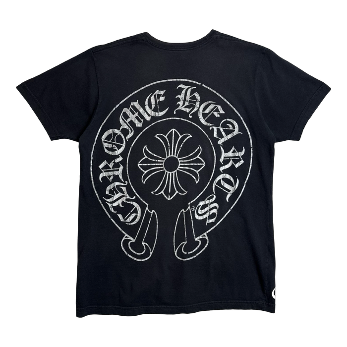 Chrome Hearts Cracked Horseshoe Cross Pocket Tee Black/Grey | Vitnage Clothing Store Canada
