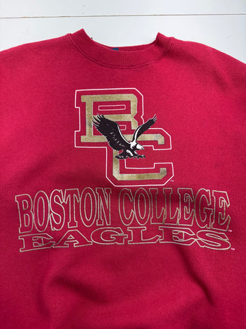 Vintage 90s Boston College Sweatshirt Red