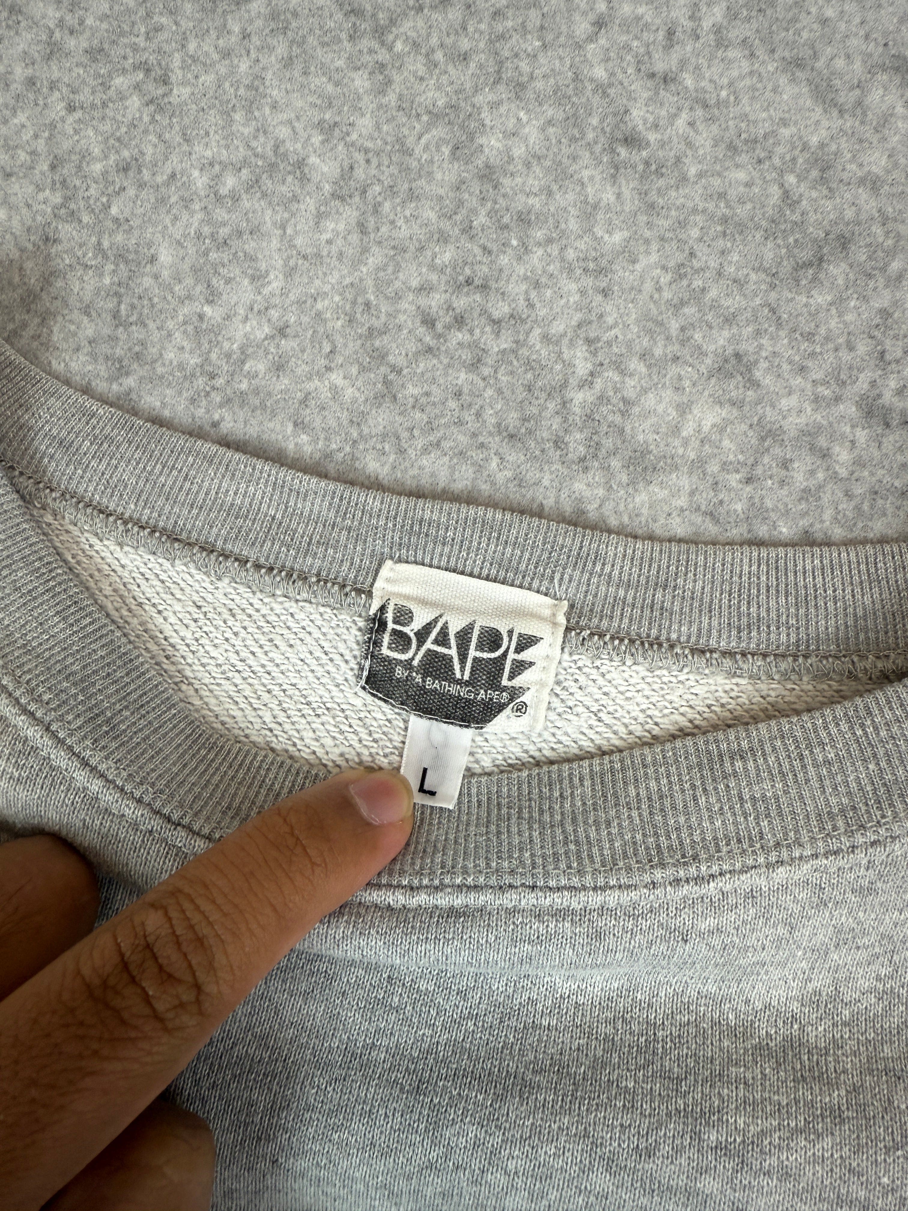 BAPE x Swarovski Crystal Shark Logo Sweatshirt Grey (USED)