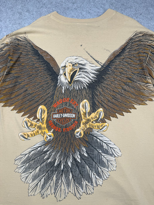 Vintage Harley Davidson Swooping Eagle Tee Beige | Vitnage Clothing Store Canada