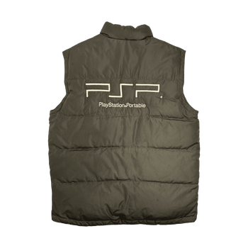 (L) Vintage Y2K PSP Portable Puffer Vest Black