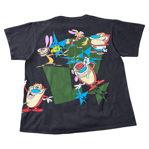 1992 Vintage Nickelodeon The Ren & Stimpy Show Tee Black | Vintage Clothing Store Canada