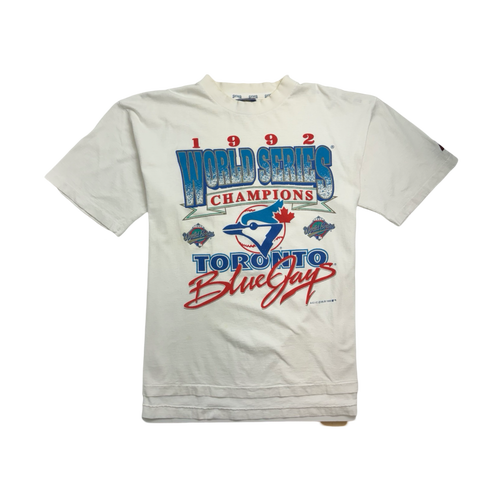 (L) Vintage '92 Toronto Blue Jays Championship Tee White | Vintage Clothing Store Canada