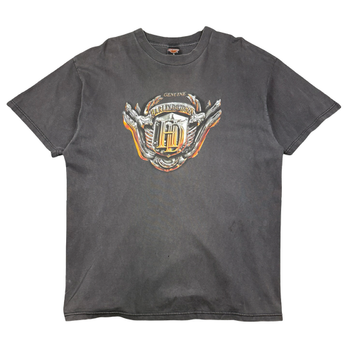 Vintage Harley Davidson Chrome Engine Tee Black | Vintage Clothing Store Canada