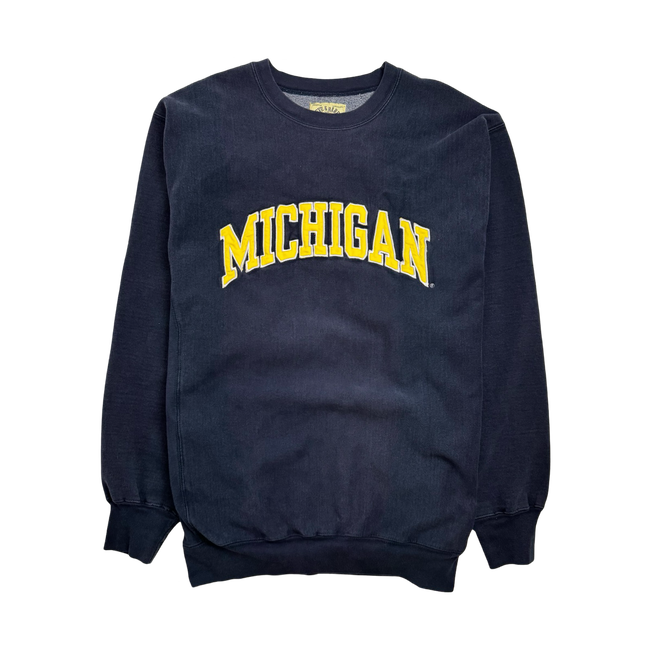 (L) Vintage Michigan Sweatshirt Navy