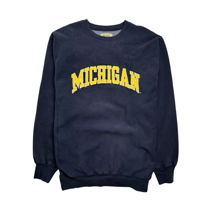 (L) Vintage Michigan Sweatshirt Navy | Vitnage Clothing Store Canada