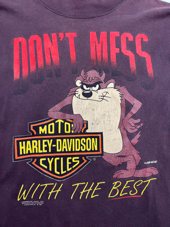 Vintage '92 Harley Davidson Tasmanian Devil L/S Tee Burgundy